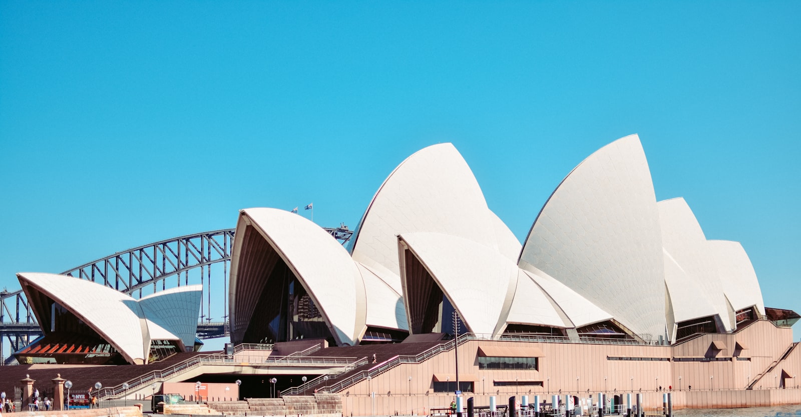 Sydney Opera House and harbour skyline in Australia.