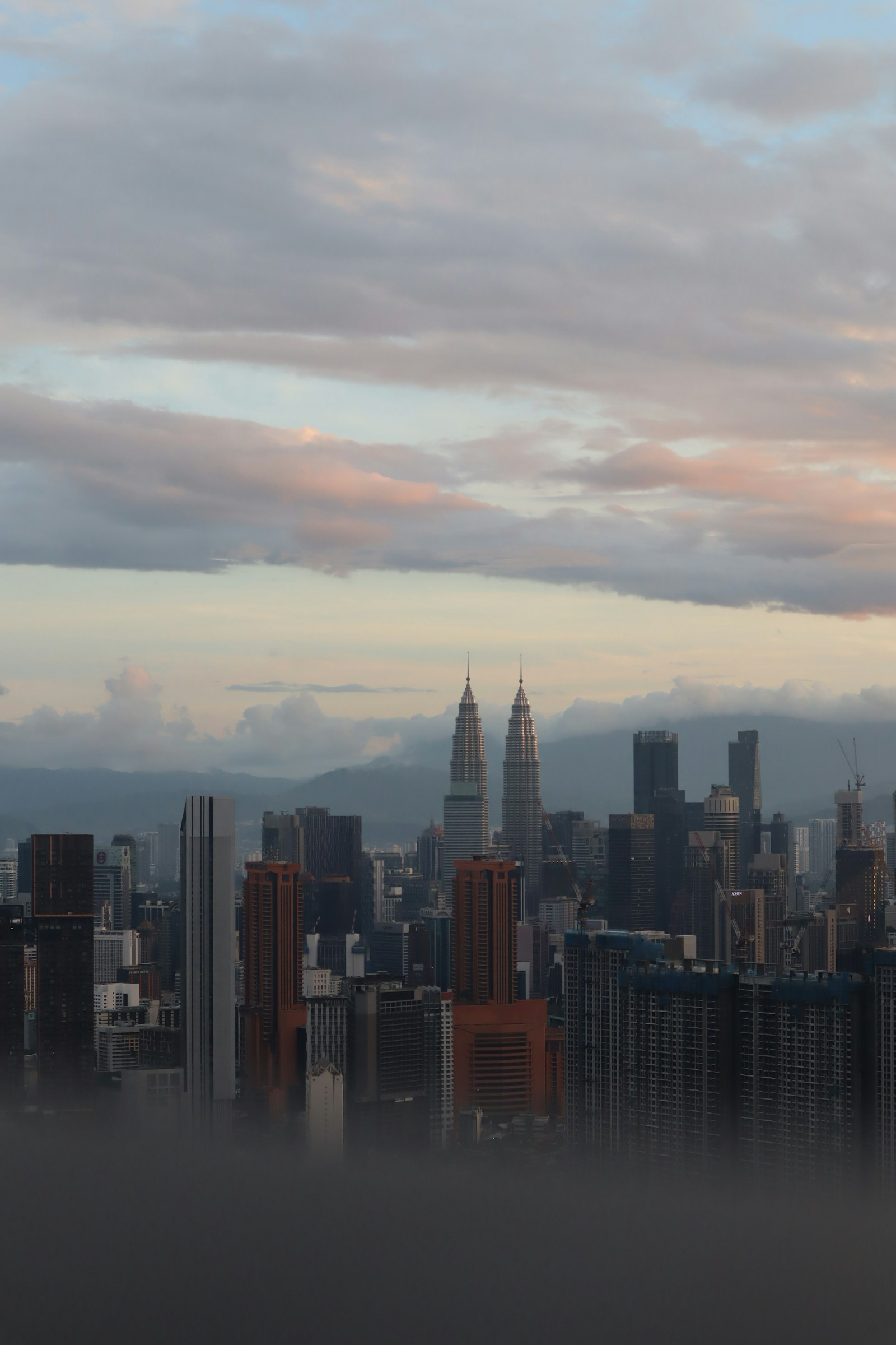 Kuala Lumpur skyline featuring the Petronas Towers in Malaysia.