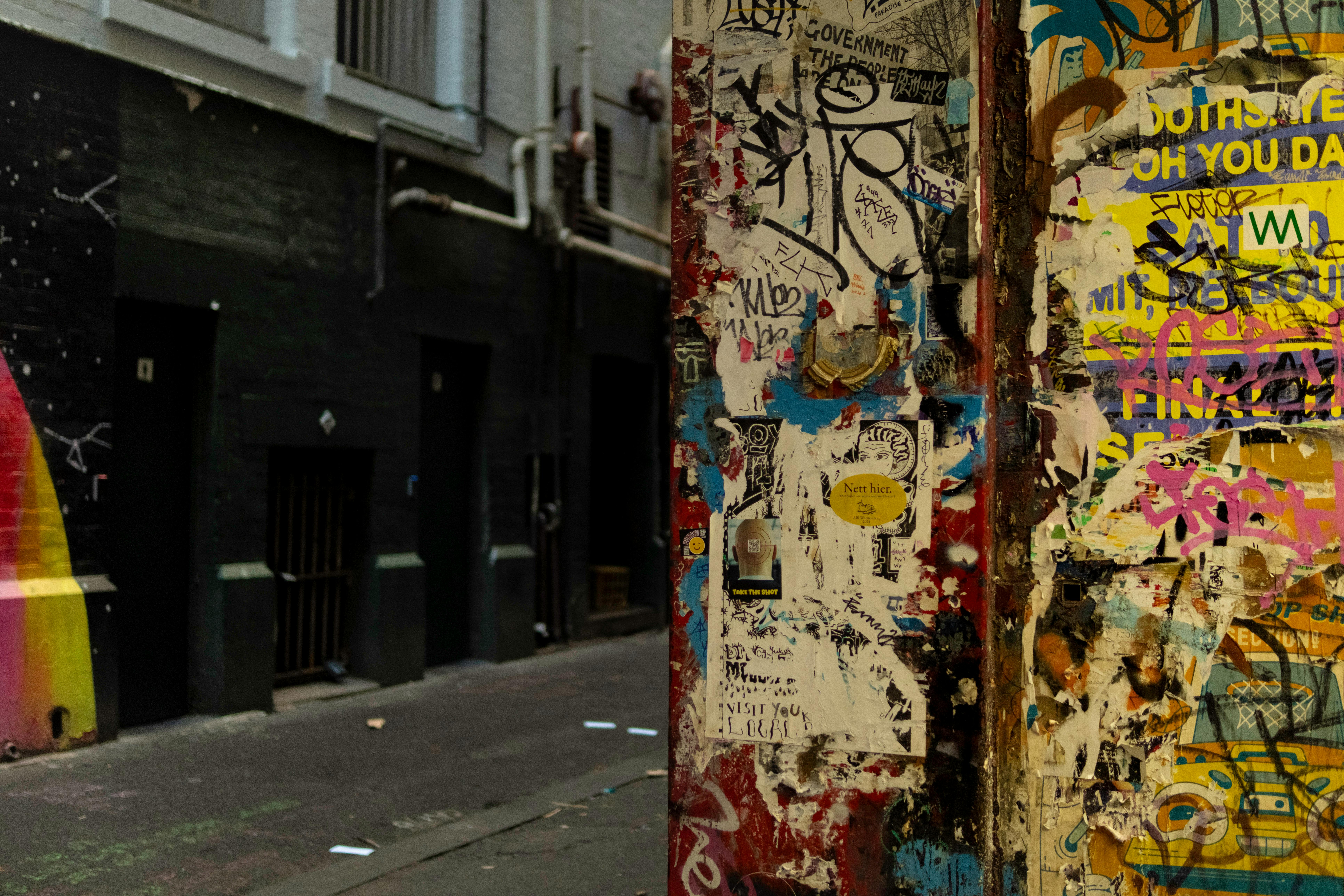 Urban Melbourne street scene and laneway atmosphere.