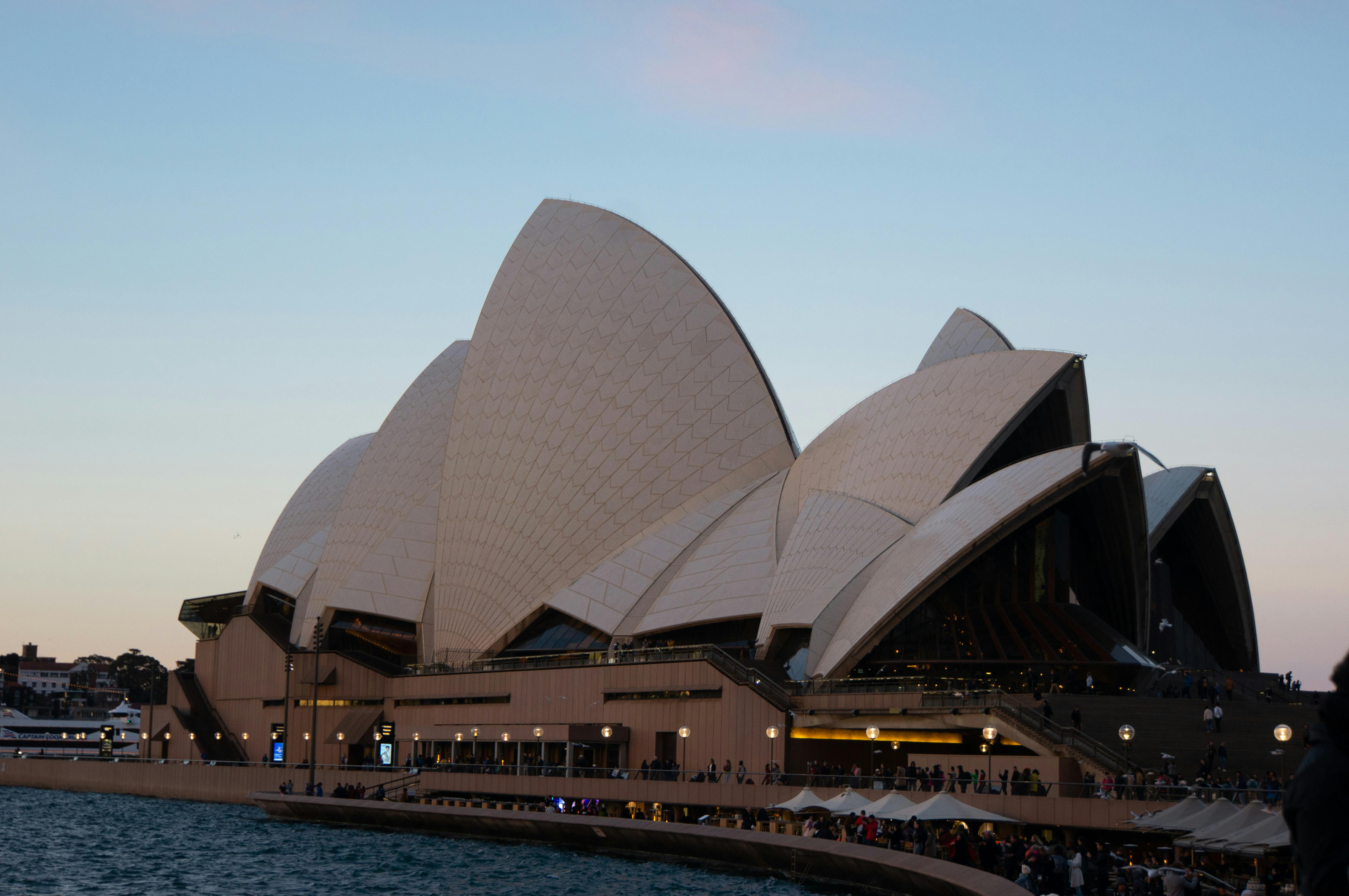 Sydney Opera House and harbour in Australia.